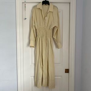 Free People Smocked Waistline Dress w/ Sleeves and Collar